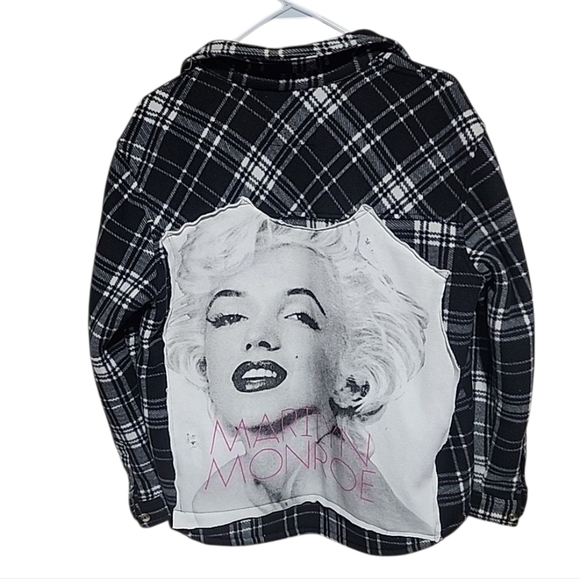 Upcycled Marilyn Monroe Flannel Jacket – Size Large - Picture 4 of 7